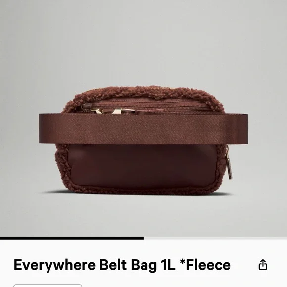 Lululemon | everywhere fleece belt bag | brown earth and gold - Picture 3 of 7